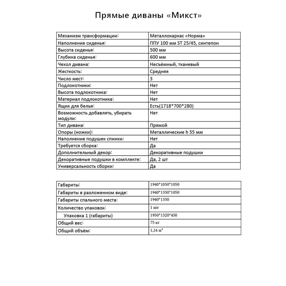 Диван «Микст» Таун грей/Нео ажур описание