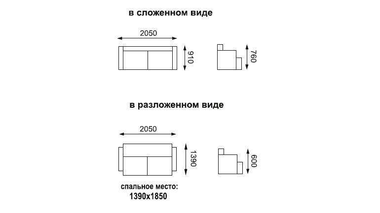 Диван-кровать «Каро» Рогожка меланж/думки микровелюр геометрия 4