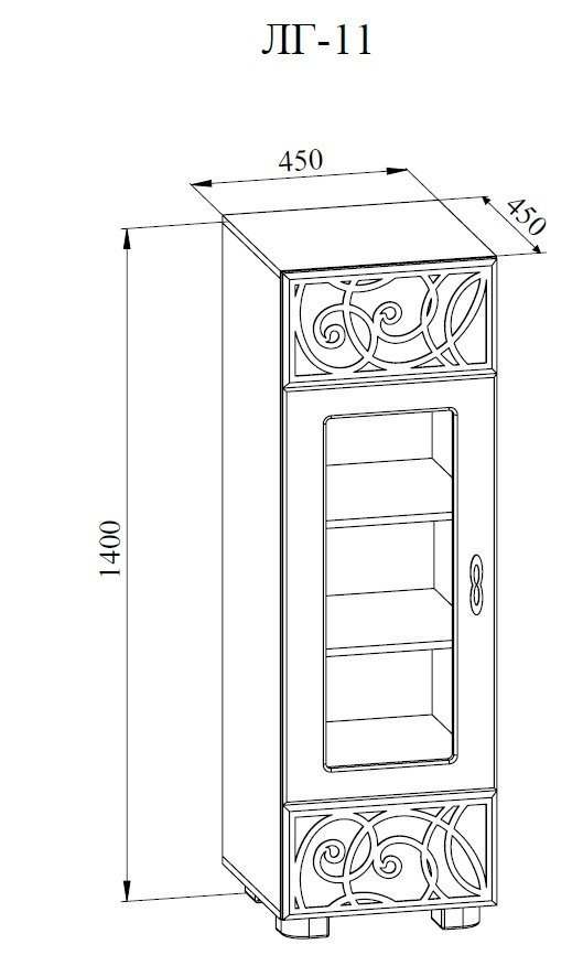 Тумба со стеклом ЛГ-11 Легенда